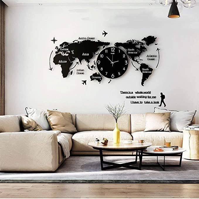 World Map Stylish 3D Wall Clock For Home Decor Living Room Bed Room Office Unique Clock Best Gift Item Best For Wall Decor - Al Marwati Decor