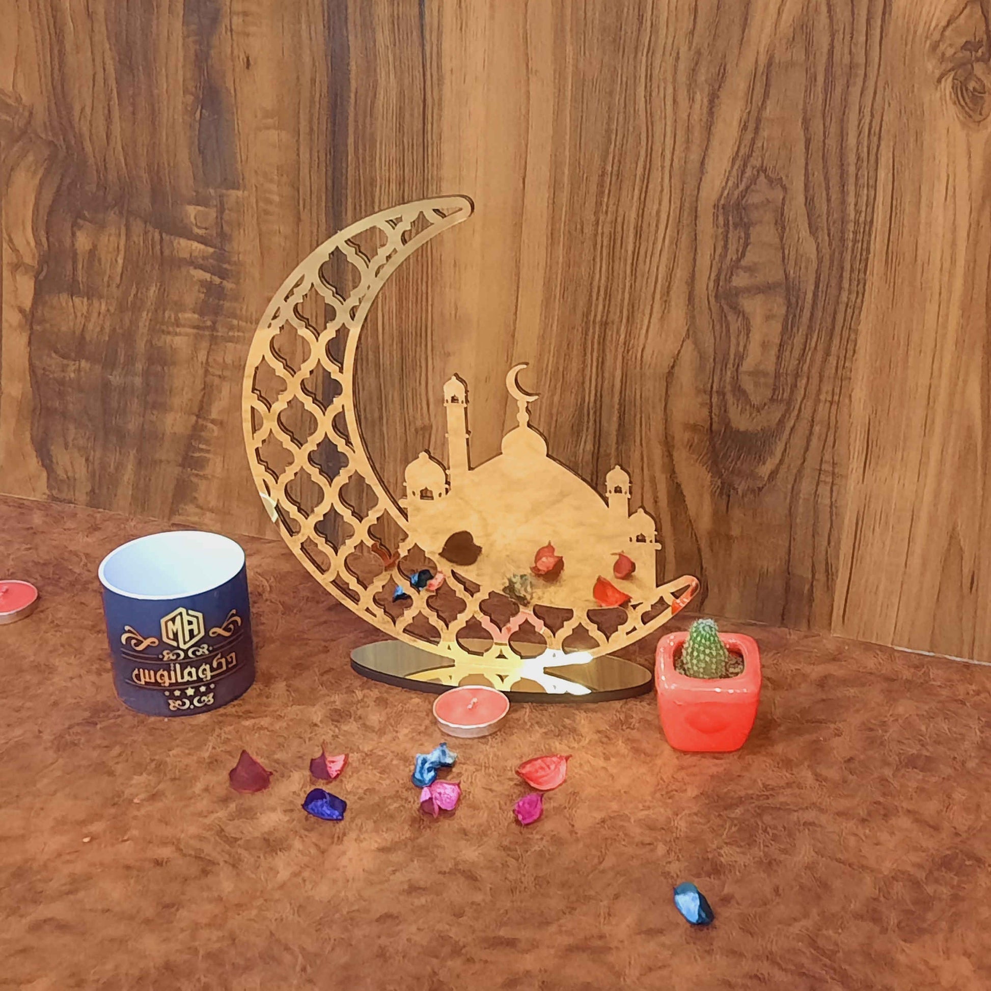 Islamic Ramadan Acrylic Table Top Decor Model Crescent Moon - Al Marwati Decor