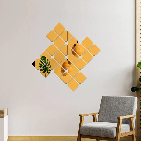 Acrylic Quadrilateral Mirror Wall Stickers - Al Marwati Decor