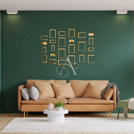 Acrylic Rectangle Ring Mirror Wall Stickers - Al Marwati Decor