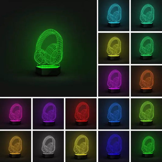 Headphone 3D Illusion Lamp - Al Marwati Decor