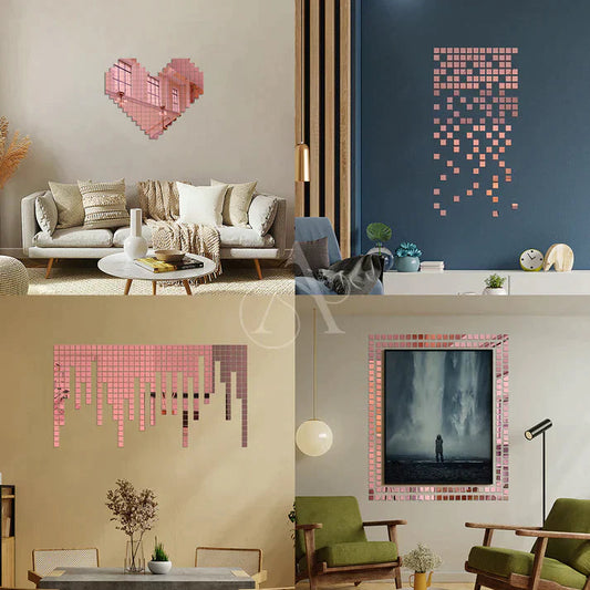 Acrylic Mini Square Mirror Wall Stickers - Al Marwati Decor