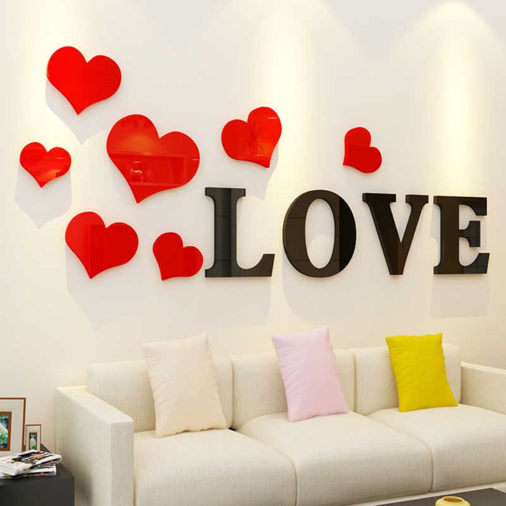 Flying Hearts with Love DIY Acrylic Wall Art - Al Marwati Decor