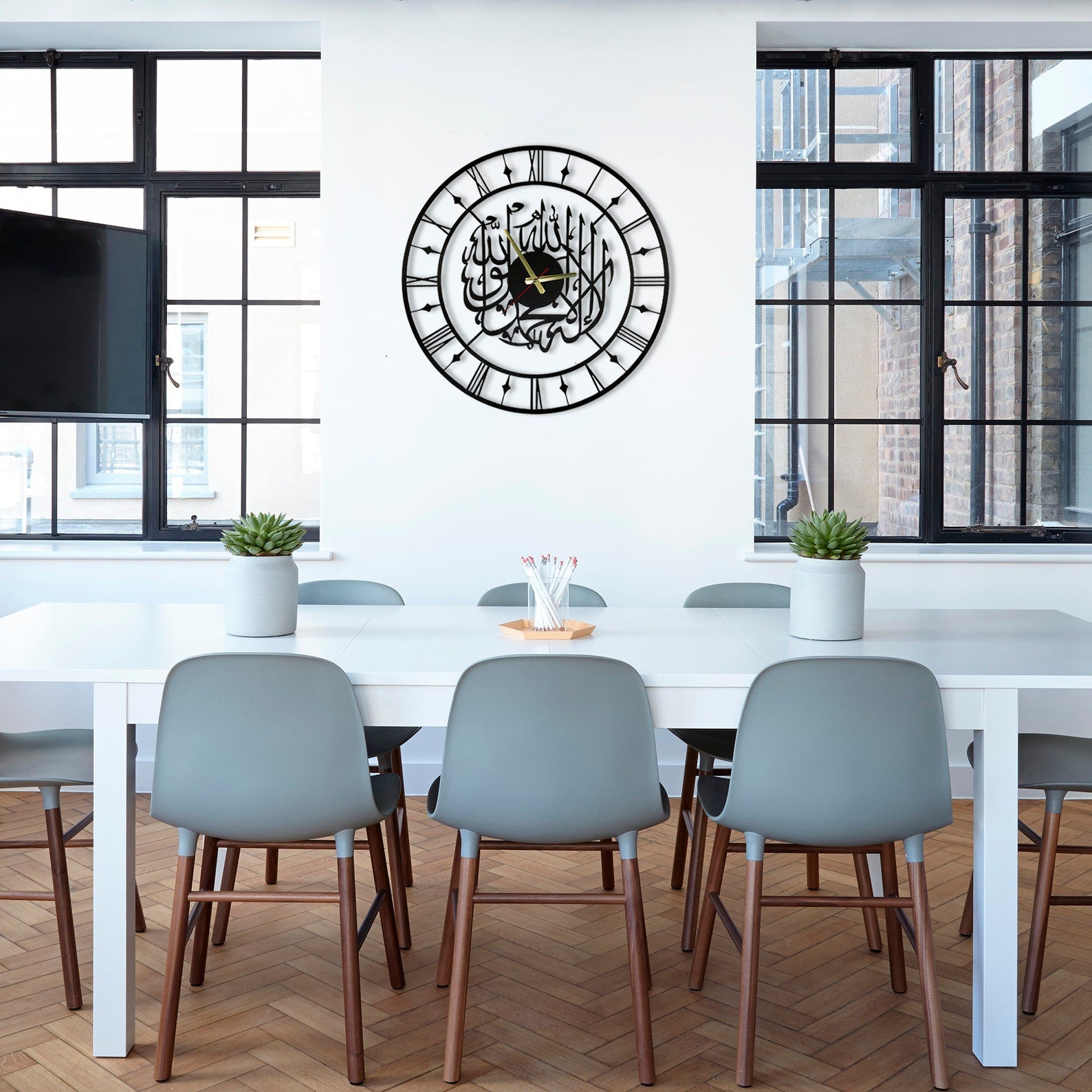 Kalima Shahada Acrylic Wall Clock with Roman Numerals - Al Marwati Decor