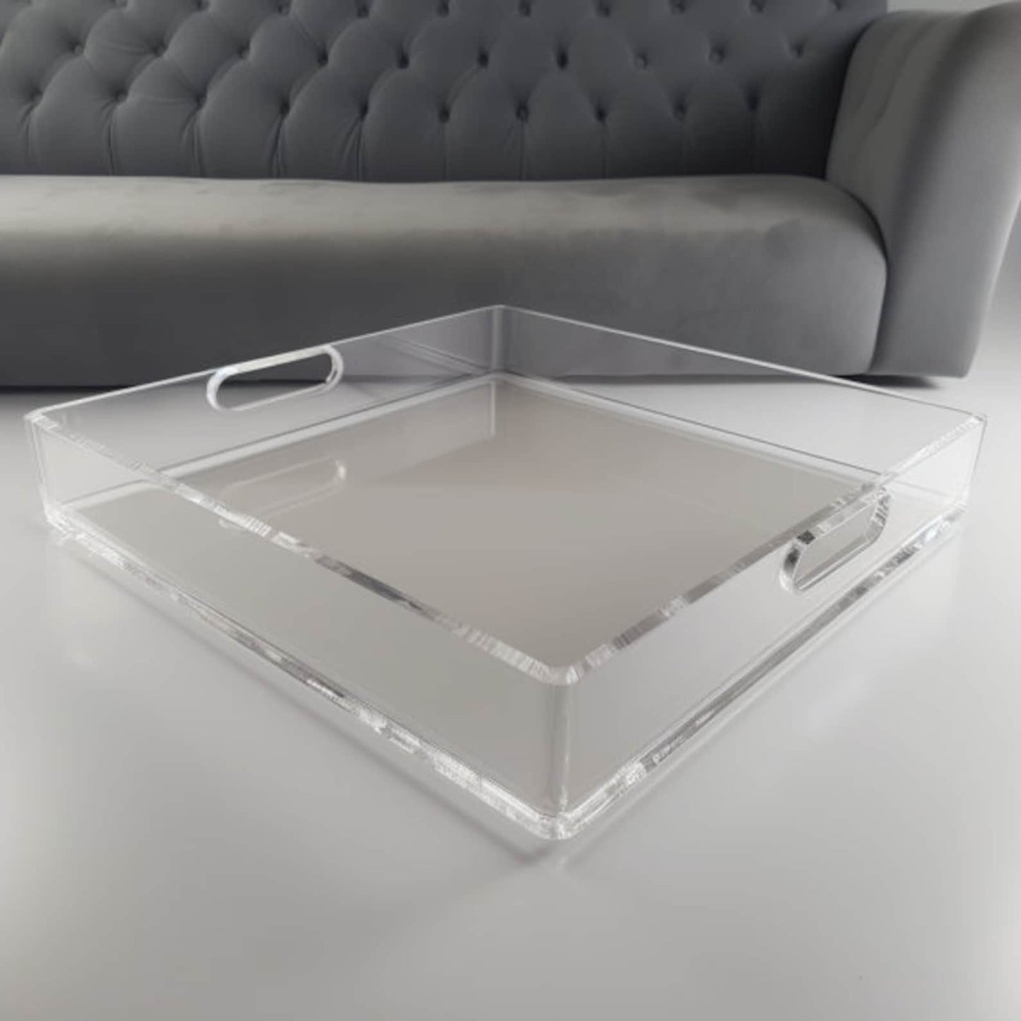 Handcrafted Ottoman Tray | Clear Large Acrylic Tray | Clear Perspex Acrylic| Modern Home Decor | Serving Tray - Al Marwati Decor