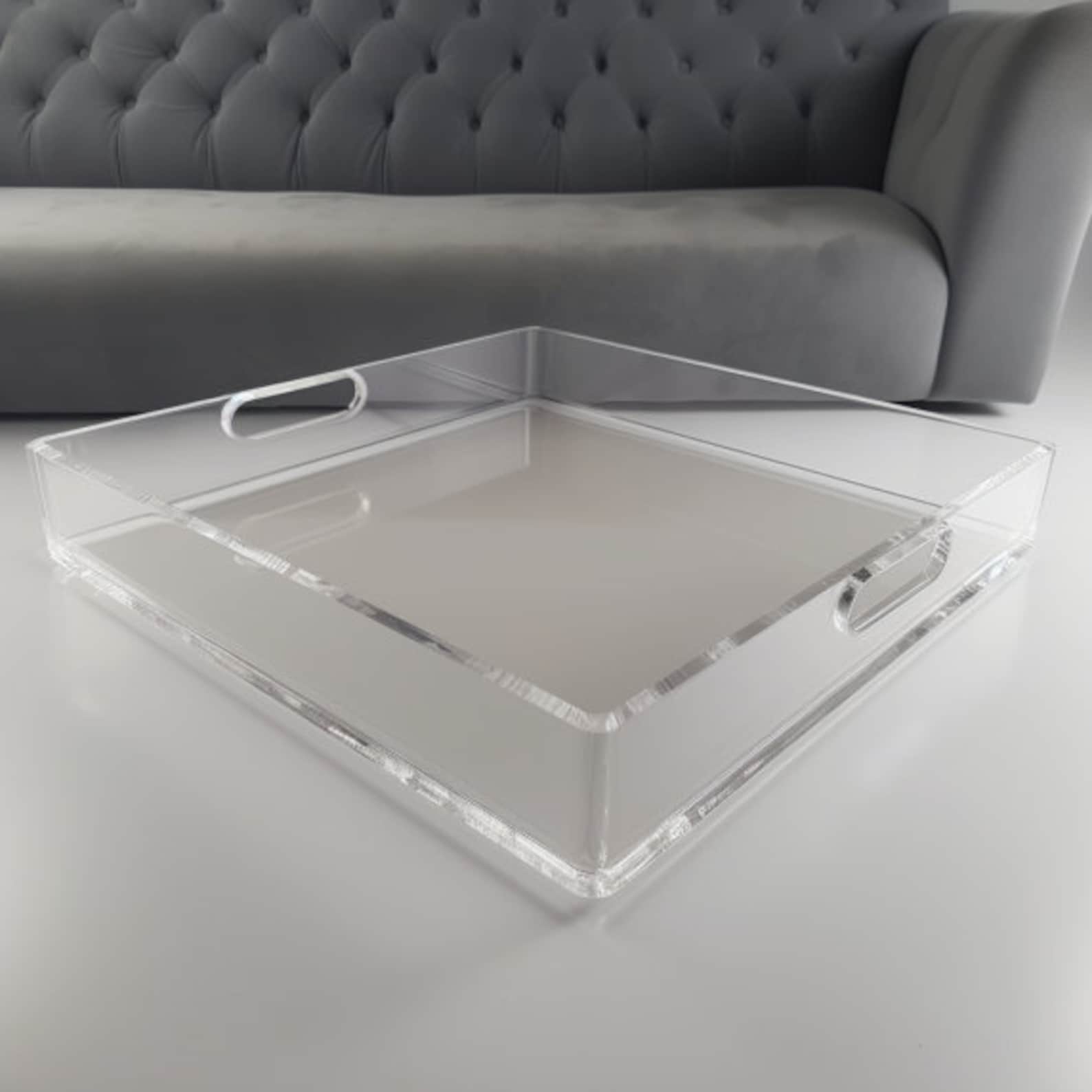 Handcrafted Ottoman Tray | Clear Large Acrylic Tray | Clear Perspex Acrylic| Modern Home Decor | Serving Tray - Al Marwati Decor