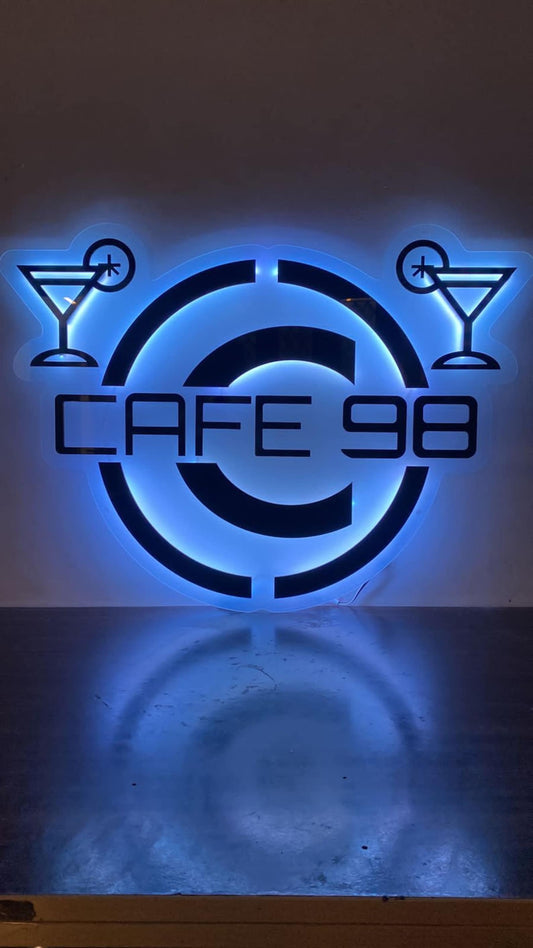 Custom Backlit Acrylic Sign | Acrylic Logo Sign | LED Business Sign | Salon Decor Sign | Backlit Logo Sign |Custom shape LED Logo Sign - Al Marwati Decor