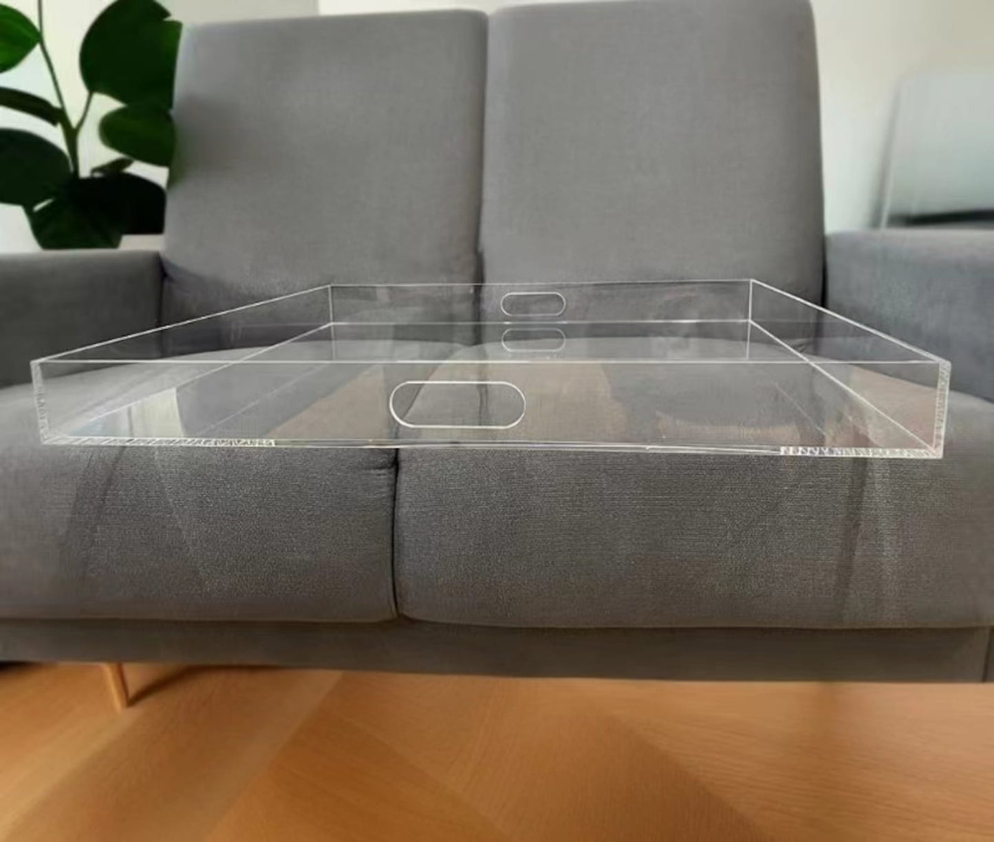 Handcrafted Ottoman Tray | Clear Large Acrylic Tray | Clear Perspex Acrylic| Modern Home Decor | Serving Tray - Al Marwati Decor