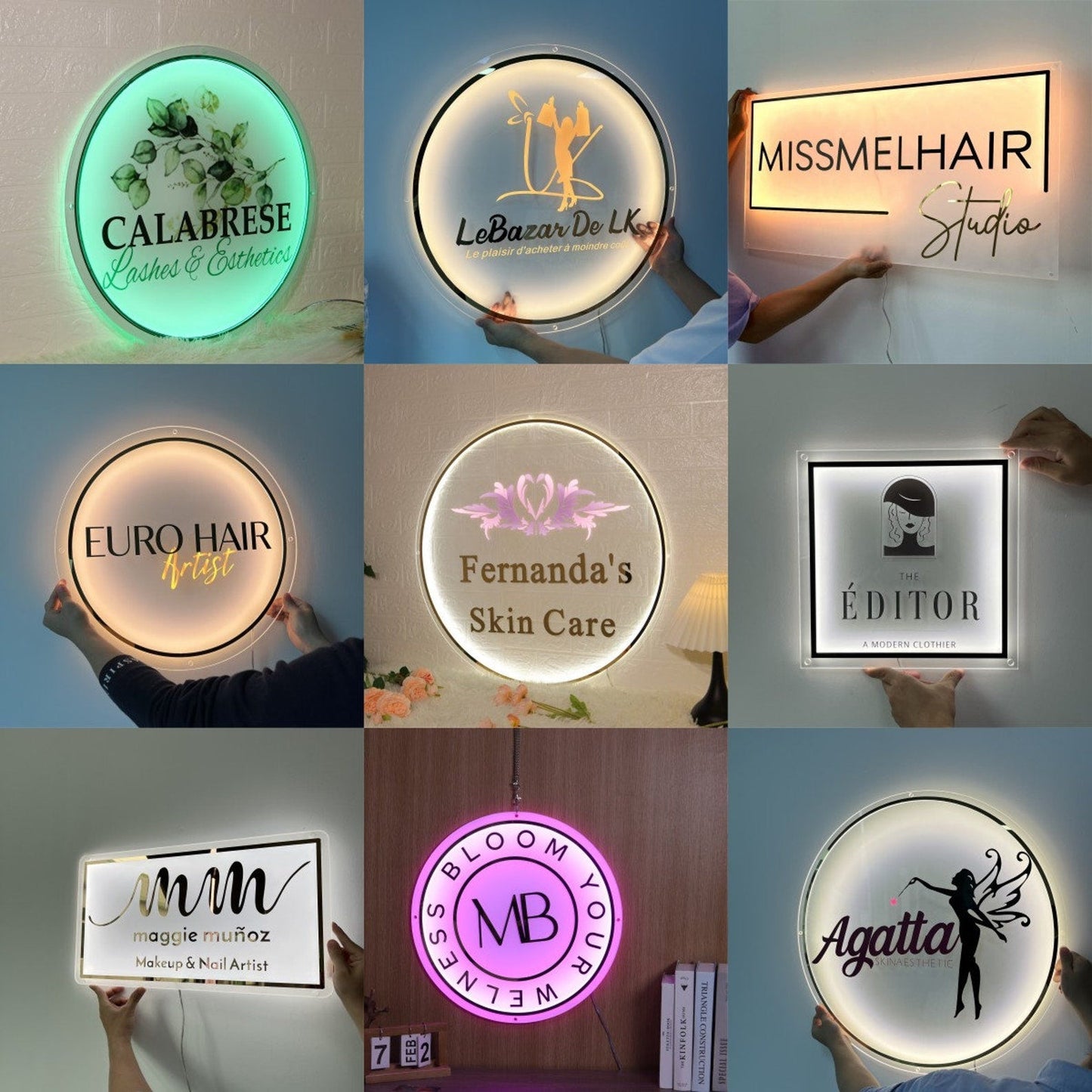 Custom Acrylic Business Logo Sign, Custom Light up Sign - Al Marwati Decor