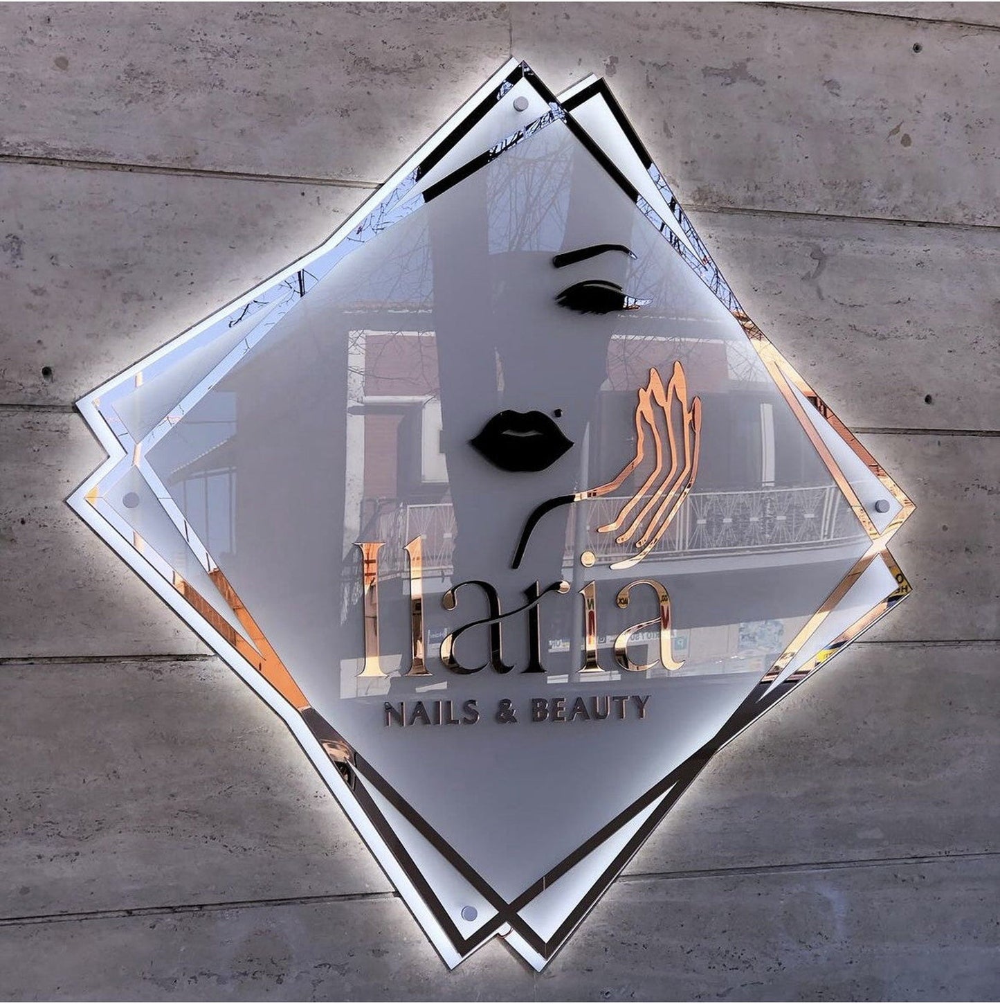 Custom Acrylic Business Logo Sign, Custom Light up Sign - Al Marwati Decor