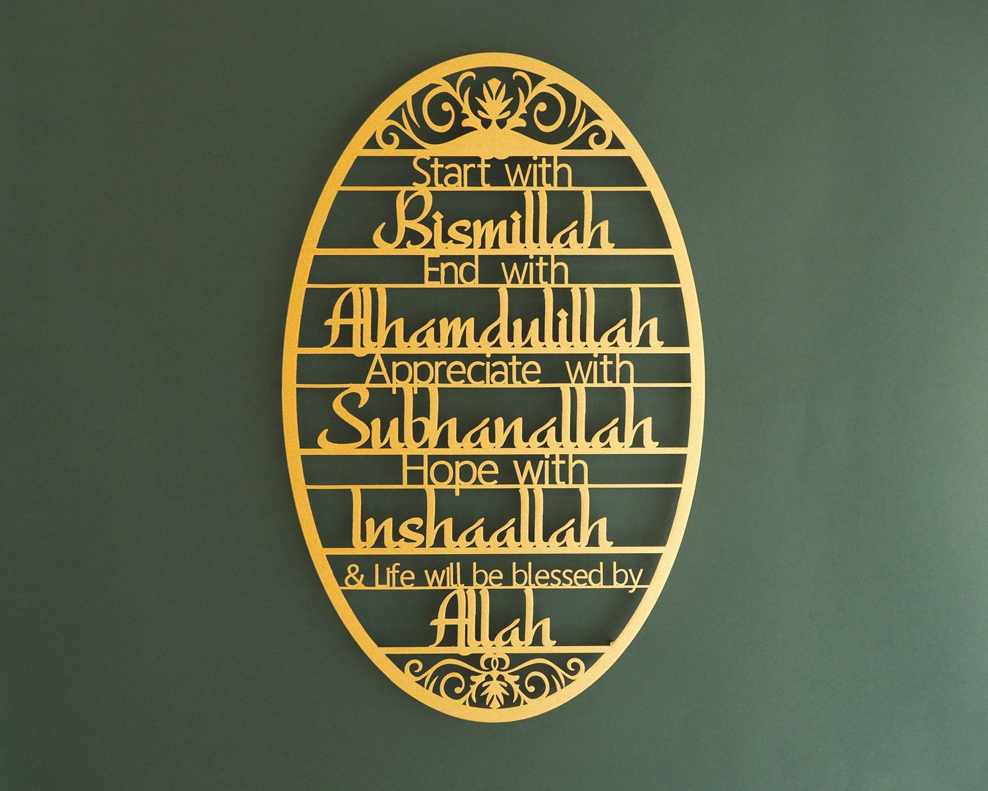 Start With Bismillah Acrylic Islamic Wall Art, Ramadan Decor - Al Marwati Decor