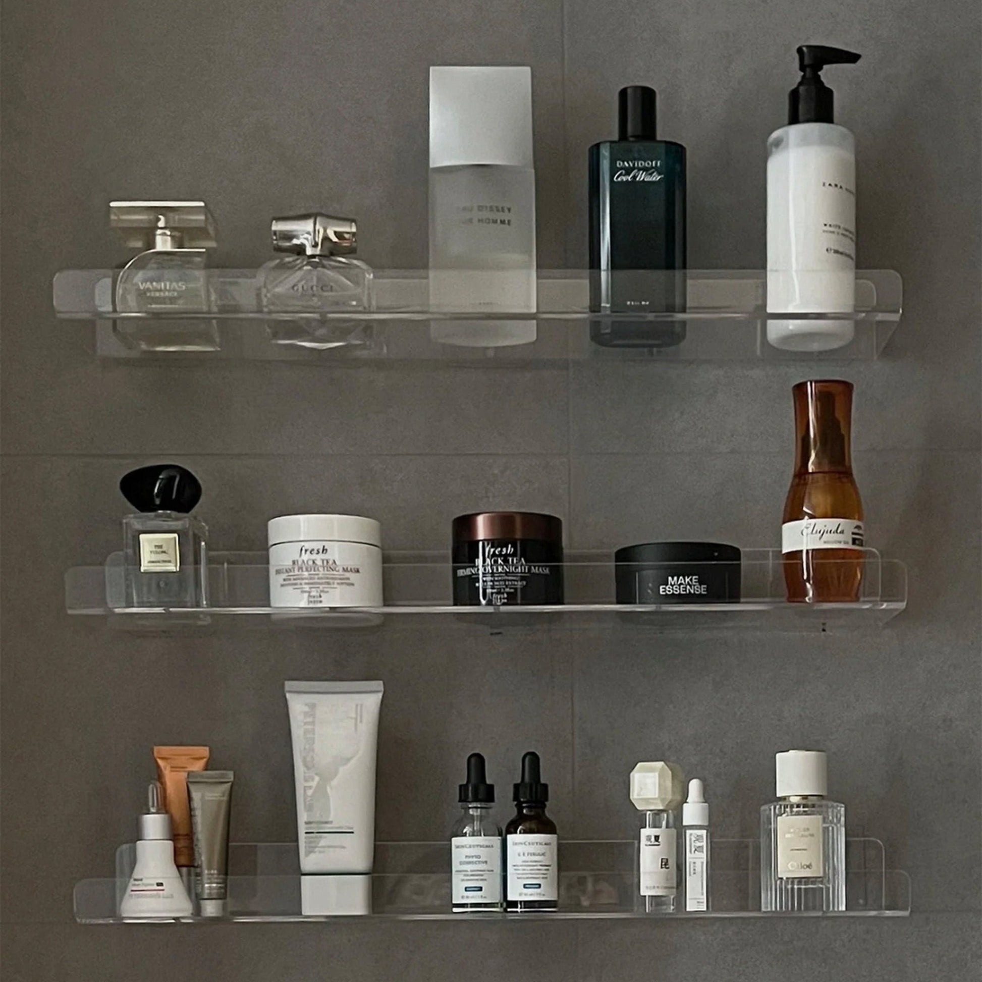 Acrylic shelves | Acylic Holder | Kitchen Organizer | Bookshelf | Hanging Organizer | Bathroom Organizer | Wall Mounted Holder - Al Marwati Decor