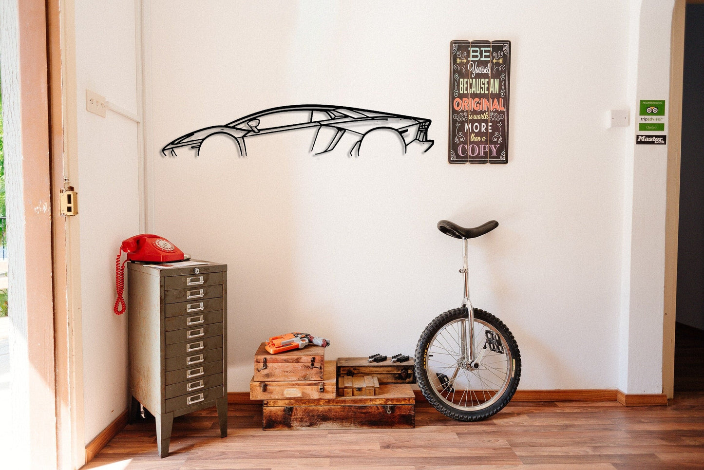 Lamborghini Car Garage Wall Decor, Automotive Sign, Gift For Him, Decor Of Car, Custom Car Wall Art - Al Marwati Decor
