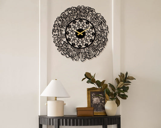 Large Ayatul Kursi Wall Clock, Acrylic Islamic Wall Clock - Al Marwati Decor