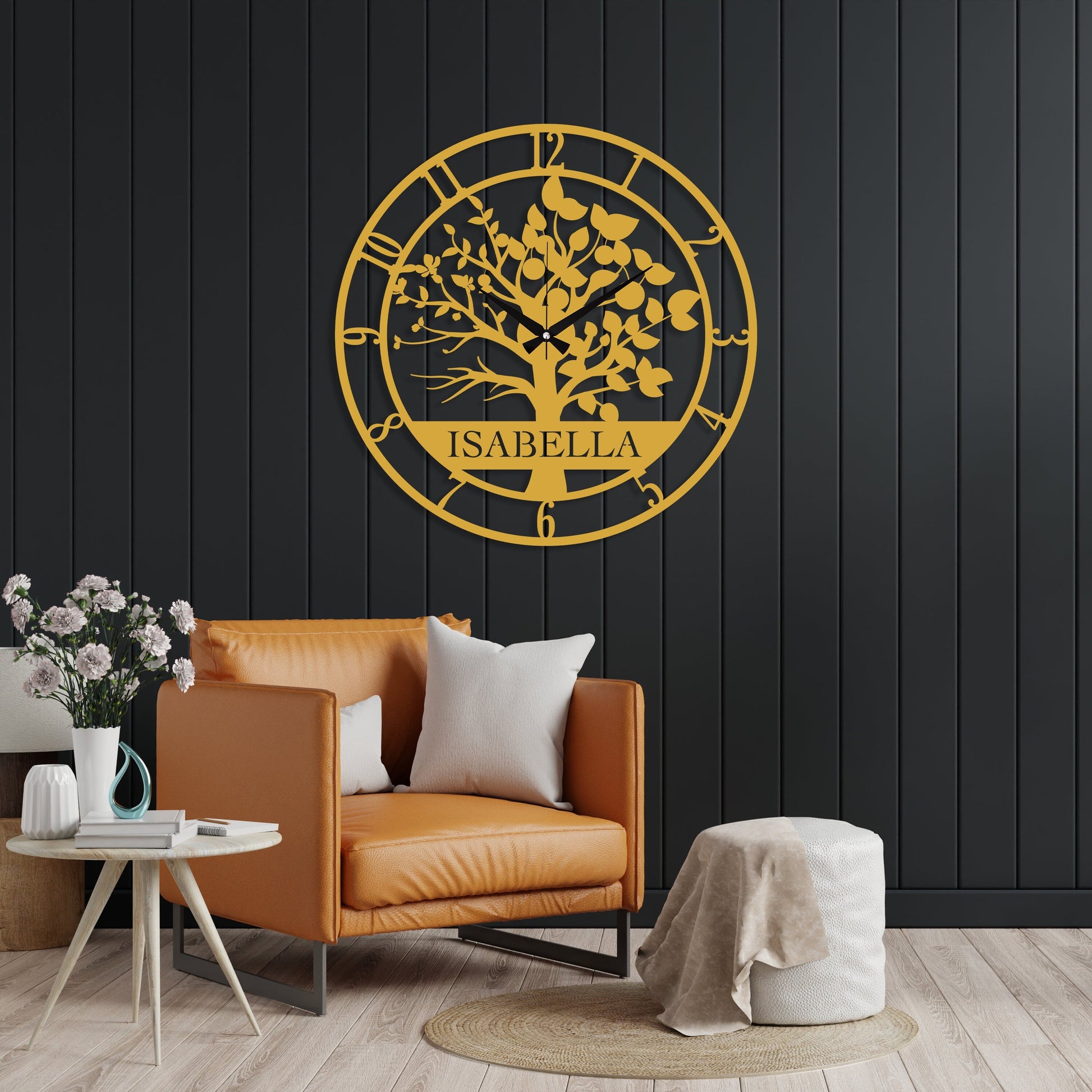 Custom Acrylic Tree of Life Wall Clock, Personalized Name Wall Clock - Al Marwati Decor