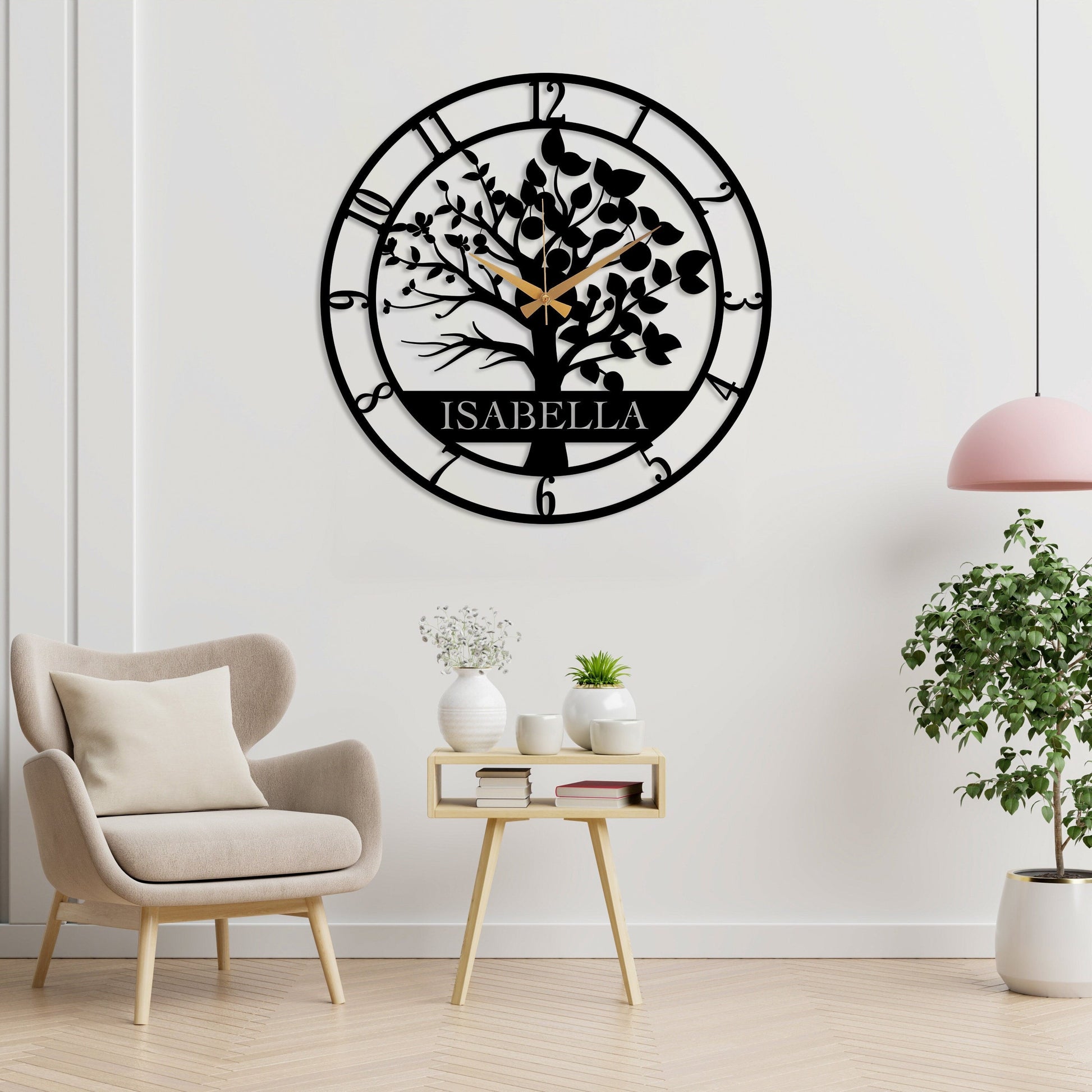 Custom Acrylic Tree of Life Wall Clock, Personalized Name Wall Clock - Al Marwati Decor