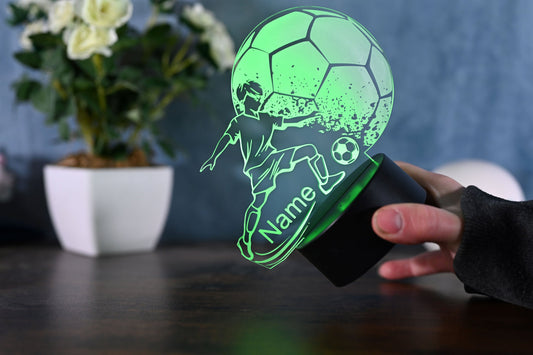 Personalized Soccer Lamp - Unique Bedroom Night Light and Home Decor Gift for Kids and Soccer Fans - Al Marwati Decor