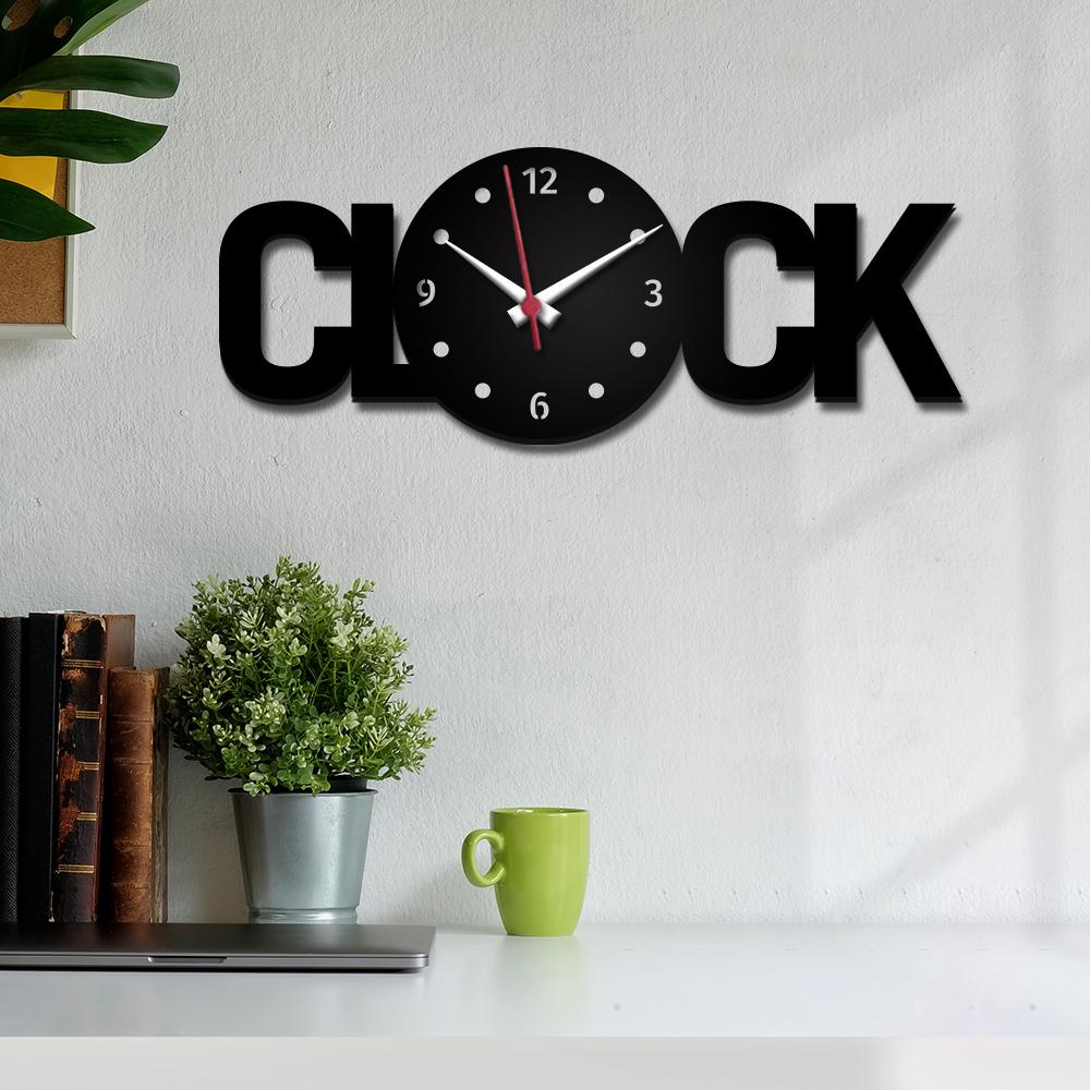 CLOCK Text Shape 3D Wall Clock - Al Marwati Decor